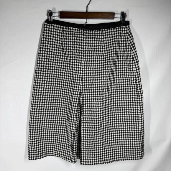 Lucia Lukken Dresses & Skirts - Vintage Lucia Lukken Houndstooth Pleated Flared Skirt Made In USA Size 6 8 Knee